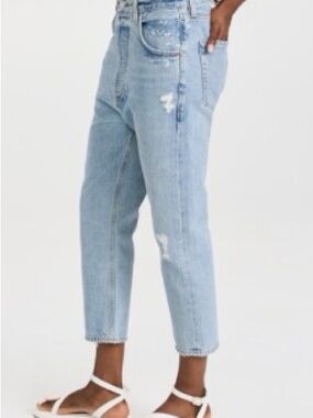 Citizens Of Humanity Pony Boy Light Blue Cropped Distressed Jeans